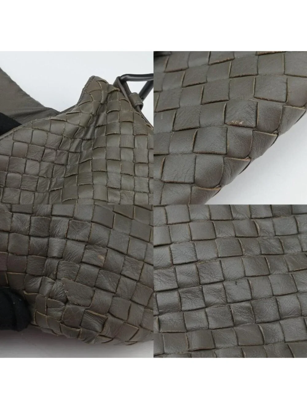 Bottega Veneta Intrecciato Gray Lambskin Shoulder Bag